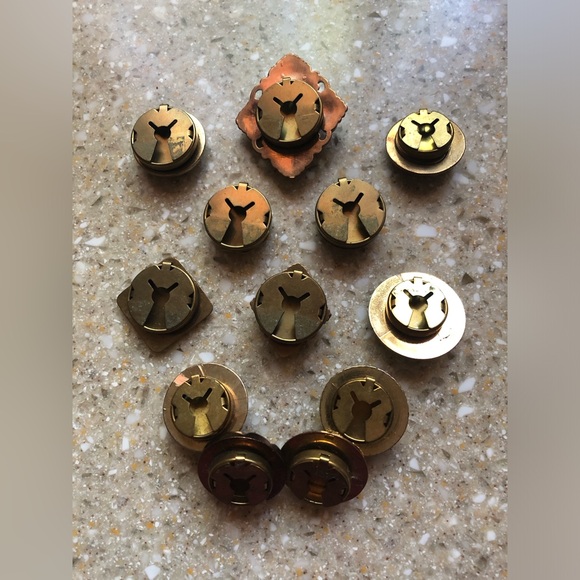 Collection of 12 Vintage Decorative Accent Gold Tone Metal Button Covers - Picture 13 of 13